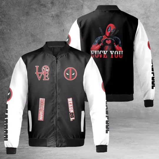 Deadpool Love You Fvck You Gift For Deadpool Lovers Bomber Jacket