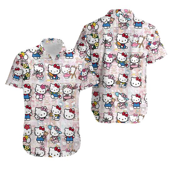 Cute Hello Kitty Hawaiian Shirt