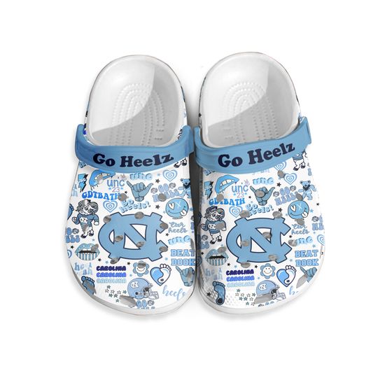 North Carolina Tar Heels NCAA Sport Clogs Football Clogs Shoes, NCAA Football Clogs Shoes, University Merch