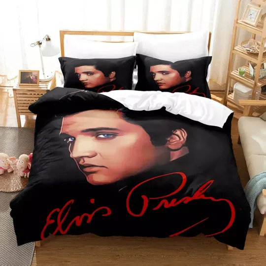 Music Gift Idea, Elvis Presley King of Rock and Roll ver5 Bedding Set