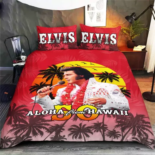 Elvis Presley Aloha From Hawaii Full Bedding Set
