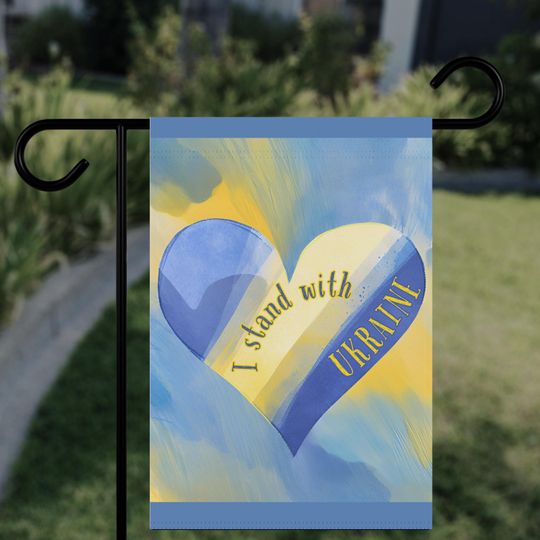 I Stand With Ukraine Garden Flag, Pro Peace And Freedom, House Banner For Support Of Ukrainian People
