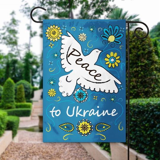 Stand With Ukraine Garden Flag, We Stand With Ukraine Flag, Support Ukraine, Ukrainian Flag, No War Flag