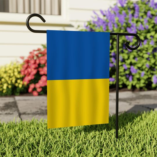 We Stand With Ukraine Flag, Support Ukraine Garden Banner, Outdoor Decor , Peace Vibe, Sunflower
