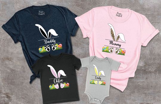 Custom Easter Shirt, Matching Family Easter Shirt, Personalized Bunny Shirt, Family Gift For Easter, Matching Family Easter Gift, Bunny Gift