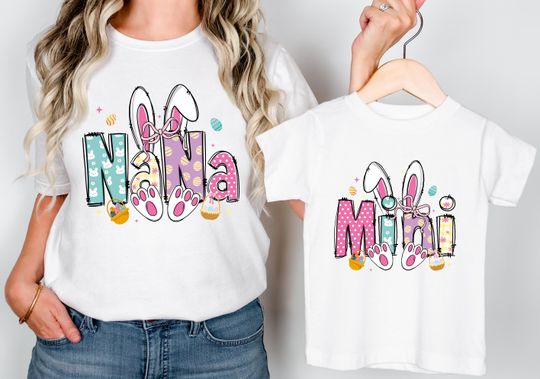 Nana Mini Easter Bunny Shirt, Happy Easter Family, Easter Day Matching T-Shirt, Easter Trip Tee, Family Easter Rabbits Shirts