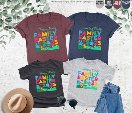 Easter Family 2025 Shirt, Custom Family Easter Shirt, Easter Day Gifts, Kids Easter Tee, Family Matching Easter Shirts,Personalized Name Tee
