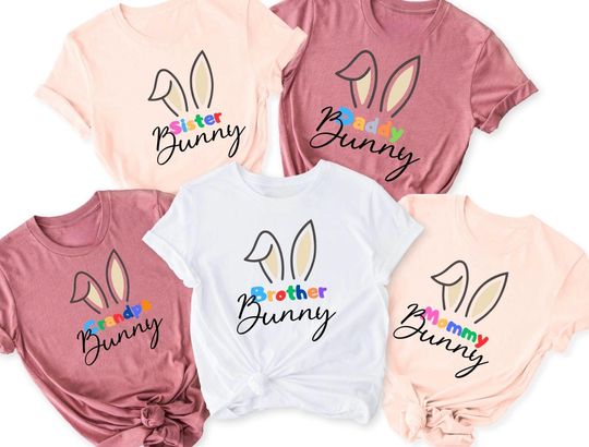 Easter Family Matching, Custom Easter Bunny Shirt, Easter Family Gift, Personalized Easter Bunny Shirt,Mama Daddy Sister Brother Bunny Shirt