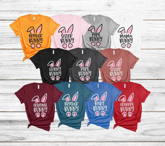 Personalized Easter Family Matching Tshirts, Kids Easter Family Tee,Easter Outfits Easter Basket Stuffers,Mama Bunny Shirt,Daddy Bunny Shirt