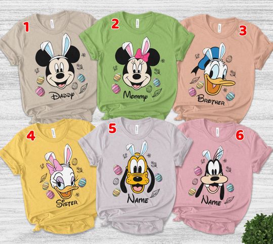 Disney Easter Shirt 2025, Mickey And Friends Bunny Ears, Disney Easter Tee, Easter Disneyland Shirt, Easter Gifts, Disney Bunny Shirt