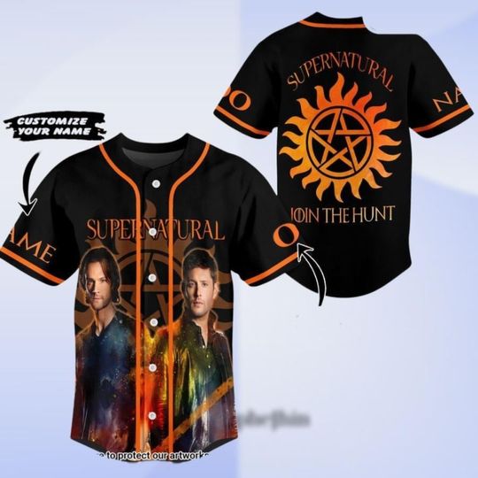 Personalized Supernatural Baseball Jersey, Dean Winchester Jersey Shirt, Winchester Brothers Baseball Jersey, Sam and Dean Jersey Shirt