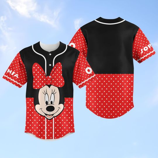 Personalized Disney Baseball Jersey, Minnie Mouse Jersey Shirt, Disneyland Baseball Team, Magic Kingdom Shirt, Gift For Her