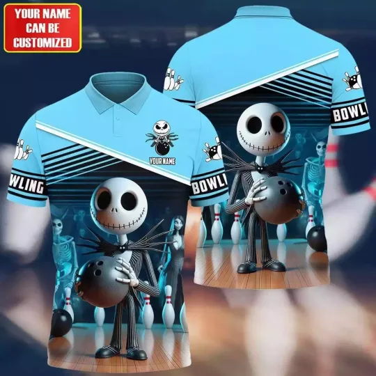 Personalized Nightmare Jack Skellington Play Short Sleeve Men's Polo Shirt New