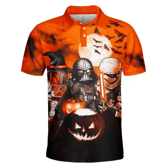 Star Wars Darth Vader Storm Trooper Mandalorian Short Sleeve Men's Polo Shirt!!!