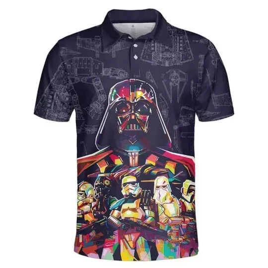 Star Wars Darth Vader And Storm Trooper Team Father's Day Polo Shirt New
