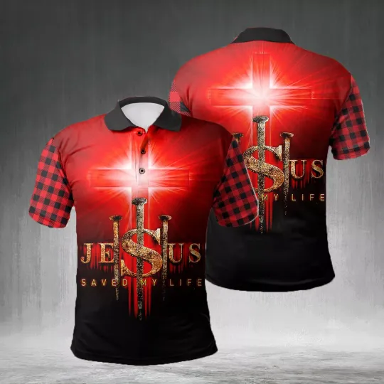 Jesus Is My Savior jesus Christian All Over Printed Polo Shirt