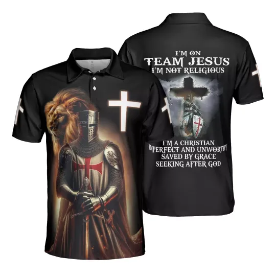 I'm On Team Christian Jesus Polo Shirts 3D for Men and Women