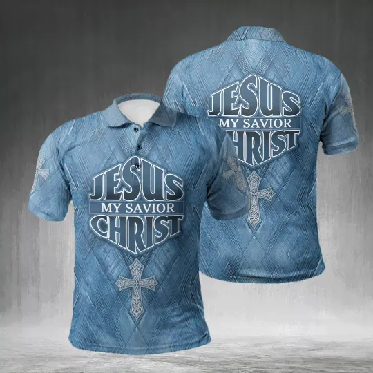 Jesus Christ Is My Savior Christian All Over Printed Polo Shirt