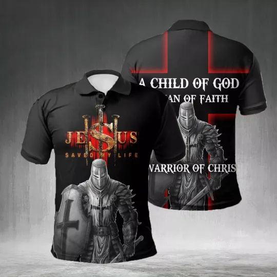Jesus Saved My Life Christian All Over Printed Polo Shirt