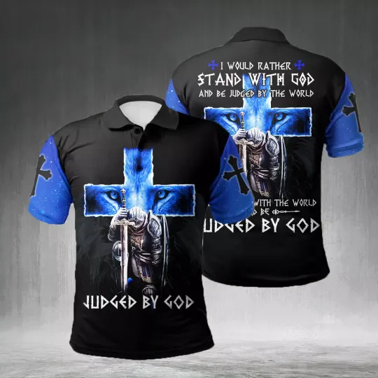 Judged By God Jesus Christian All Over Printed Polo Shirt