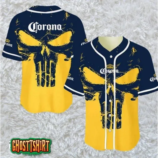 Retro Skull Corona Beer Baseball Jerseys
