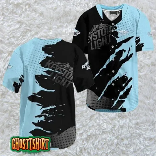Keystone Light Metal Crack Pattern Baseball Jerseys