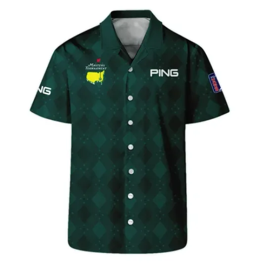 Dark Green Argyle Plaid Pattern Golf Masters Tournament Ping Hawaiian Shirt