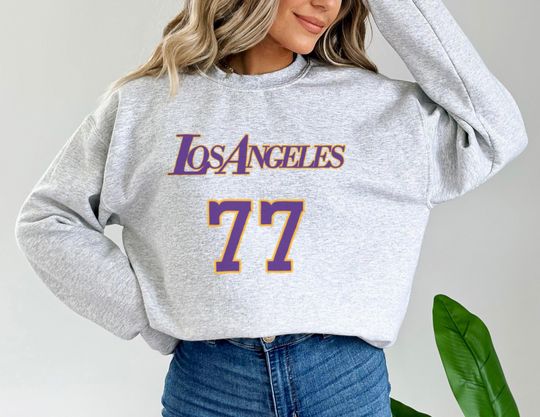 Luka Doncic Lakers Sweatshirt, LA Sweater, Los Angeles Basketball, Fun Sports shirt, Vintage Sports Apparel, Crewneck, Gameday, hoops