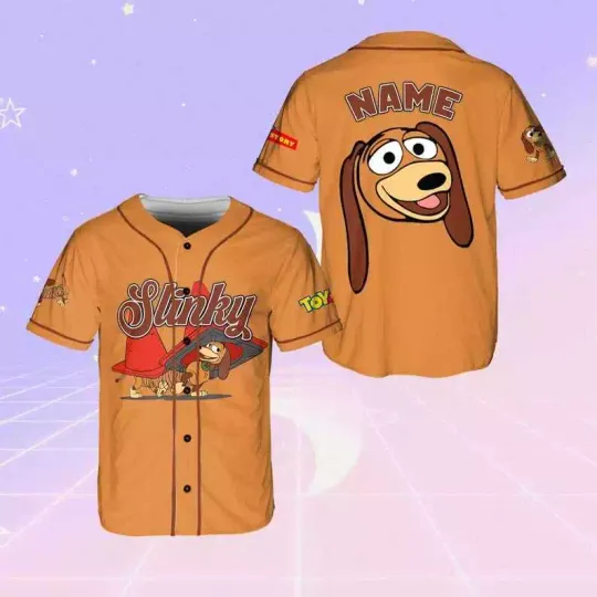 Personalized Pixar Toy Story Slinky Dog Character Baseball Jersey Shirt