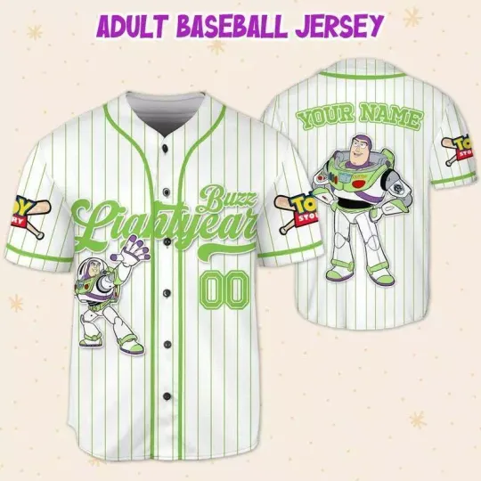 Personalized Toy Story Buzz Lightyear Cute Pixar Toy Story Baseball Jersey Shirt