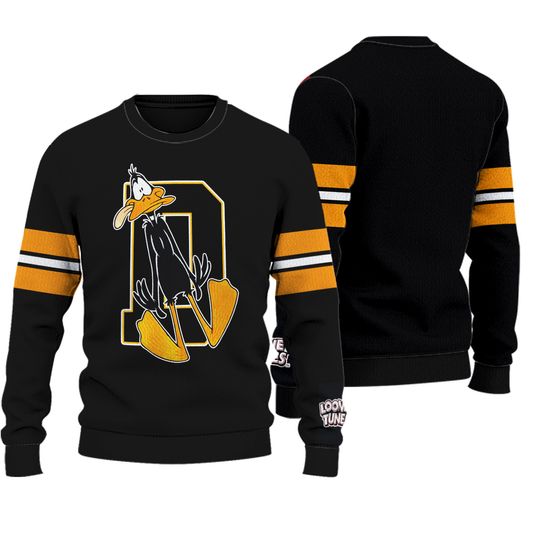Looney Tunes Sweatshirt Adults Large Daffy Duck Varsity Horror NWT