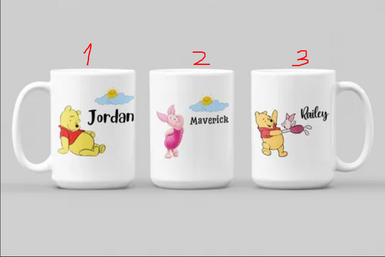 Personalized Winnie The Pooh mug, Pooh and piglet gift, Disney Gift, Disney Lover Mug, Ceramic Mug, Shatterproof Enamel Mug, Pooh and Piglet