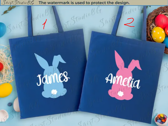 Personalized Easter Tote, Custom Easter Bunny Tote Bags, Custom Tote Bag, Easter Basket, Personalized Bag, Disney Tote Bag, Shoulder Bag