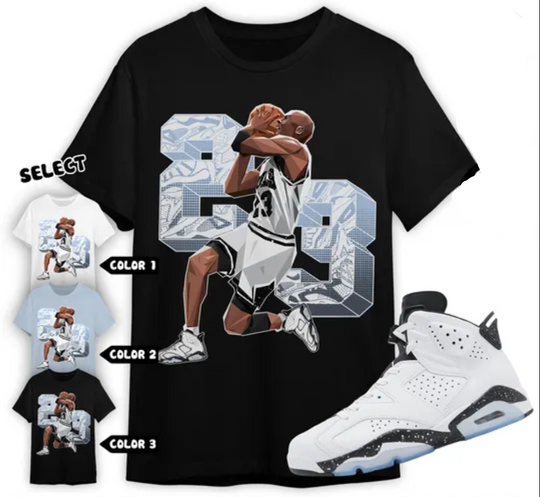 AJ 6 Reverse Oreo Unisex Shirt, Sweatshirt, Hoodie, Number 23 MJ, Shirt To Match Sneaker Color Light Blue