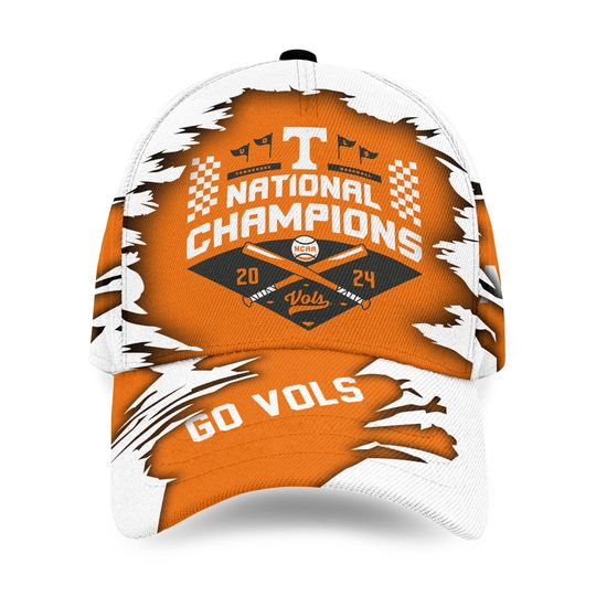 Tennessee Volunteers NCAA Baseball National Champions Baseball Caps AOP, Gift For Fan, Summer Cap