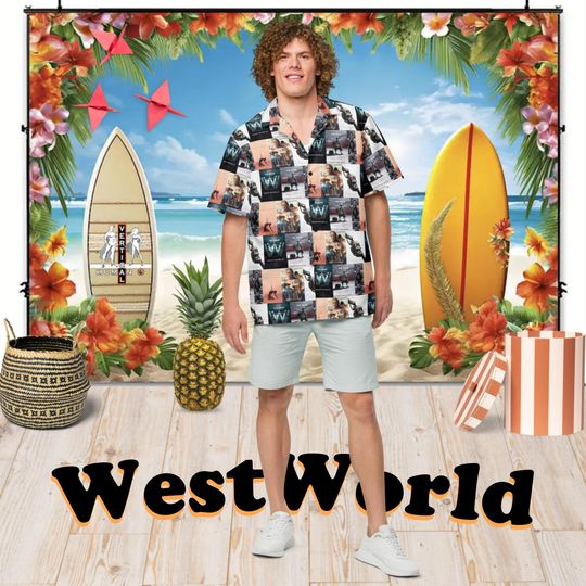 WestWorld - Hawaiian Aloha Shirt Short Sleeve - All Seasons Posters - Gift Idea, Vintage Style, Men's Women's Kids Fashion