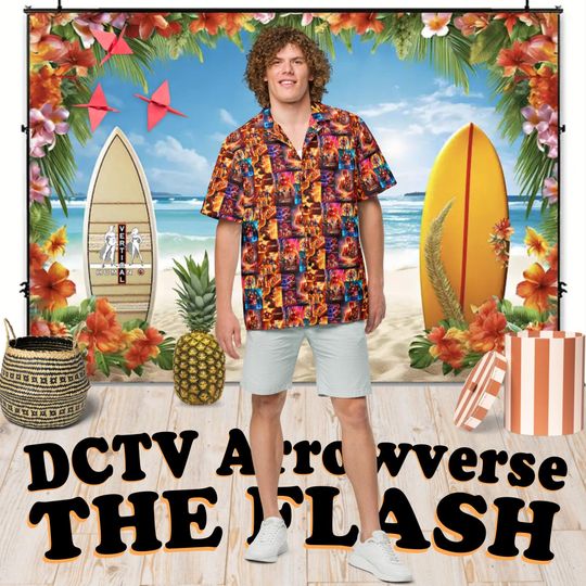 The Flash (DCTV) - Hawaiian Aloha Shirt Short Sleeve - All Seasons Posters - Gift Idea, Vintage Style, Men's Women's Kids Fashion