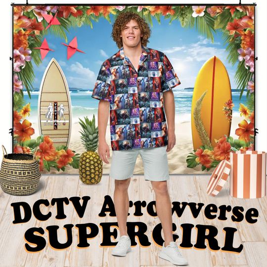 Supergirl (DCTV) - Hawaiian Aloha Shirt Short Sleeve - All Seasons Posters - Gift Idea, Vintage Style, Men's Women's Kids Fashion