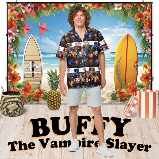Buffy the Vampire Slayer - Aloha Hawaiian Shirt Short Sleeve - All Seasons - Gift Idea, Vintage Style, Men's Women's Children's Fashion