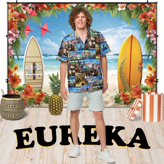 Aloha Hawaiian Shirt Short Sleeve - Eureka - Posters of All Seasons - Gift Idea, Vintage Style, Men's Women's Children's Fashion