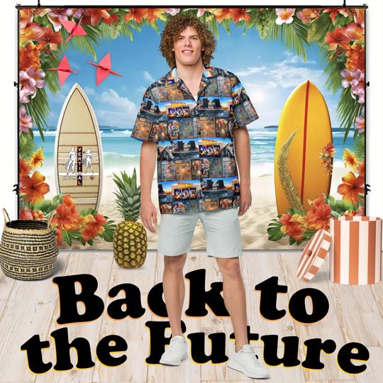 Back to the Future - Hawaiian Shirt Aloha Short Sleeve - Posters of All Movies - Gift Idea, Vintage Style, Men's Women's Children's Fashion