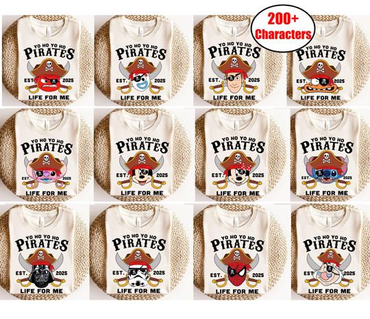 Customize All Characters Disney Pirates Shirt, Yo Ho Yo Ho A Pirate's Life for Me Mickey & Friends Disney Cruise Shirt, Star Wars Cruise Tee