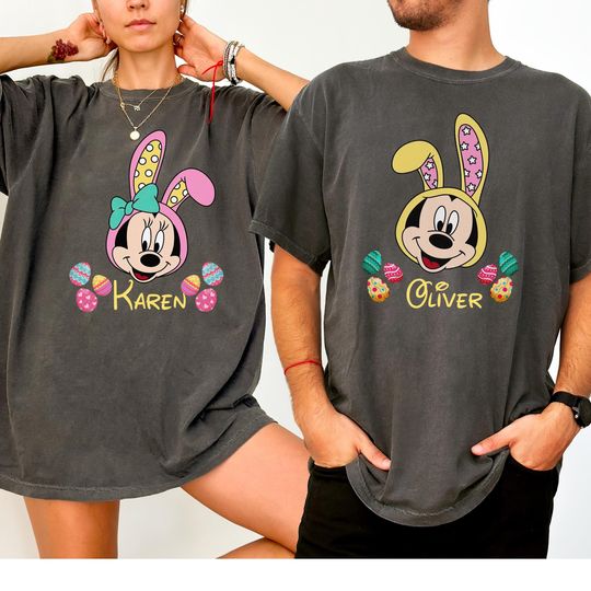 Comfort Colors Custom Disney Easter Tshirt, Easter Mickey tee, Disney Easter Bunny Tee, Happy Easter Shirt, Easter Disney Name Shirt