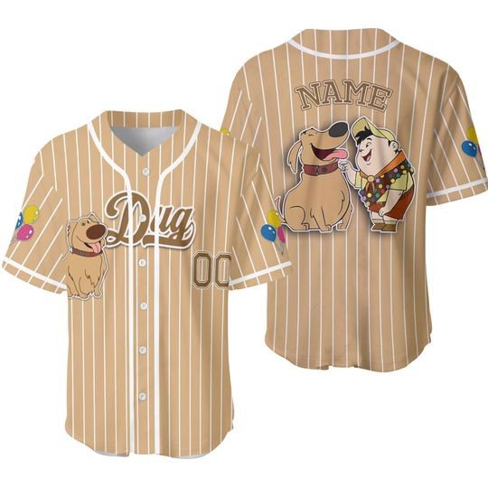 Custom Disney Up Movie Dug Baseball Jersey, Custom Disney Jersey, Disney Baseball Team Outfit