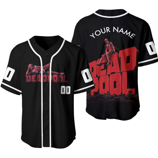 Discover Personalized Deadpool Baseball Jersey, Custom Deadpool Baseball Jersey, Deadpool Baseball, Jersey Shirt, Kids Youth Adult Baseball Jersey