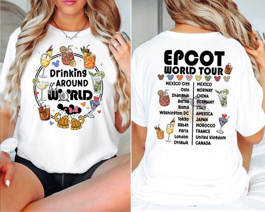 Disney Drinking Disney Team Shirt, Epcot Drinking Around The World Tee, Disney World Food and Wine Festival Shirt, Disneyland Epcot Shirt
