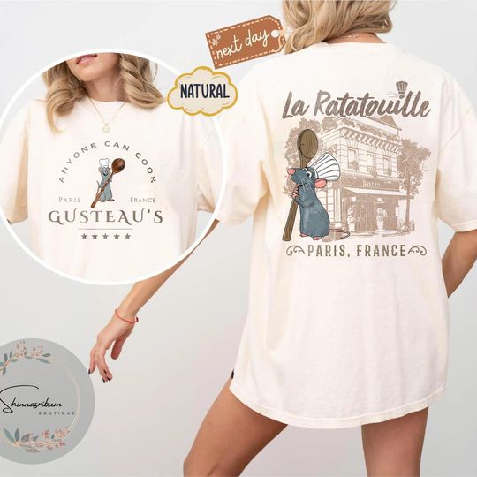 Two-sided Little Chef Remy Shirts, Disney Ratatouille Paris France Shirt, Ratatouille Movie Shirt, Disney Chef Shirts, Remy Gusteau's Shirt
