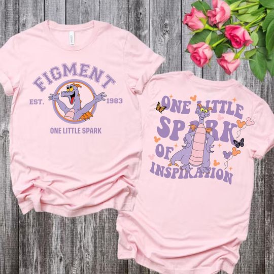 Disney Figment TShirt, One Little Spark Of Inspiration, Figment Est 1983 Shirt, Epcot Figment Shirt, Disneyland Shirt