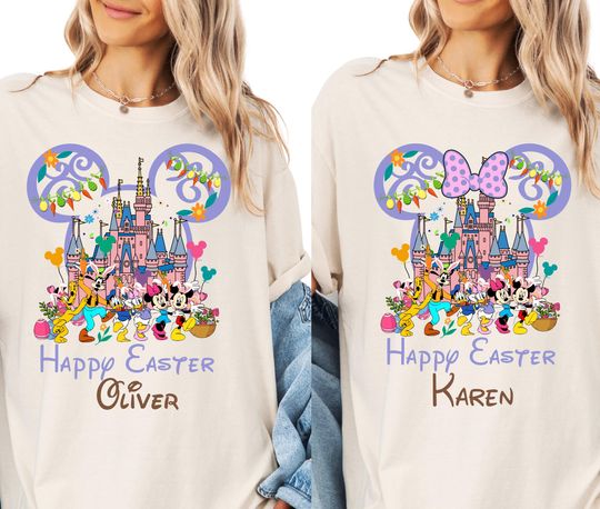 Comfort Colors Custom Disney Easter Tshirt, Easter Mickey tee, Disney Easter Bunny Tee, Happy Easter Shirt, Easter Disney Name Shirt