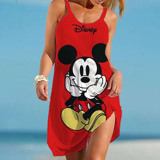 Mickey Summer Sleeveless Dresses | Beach Dress | Summer Gift